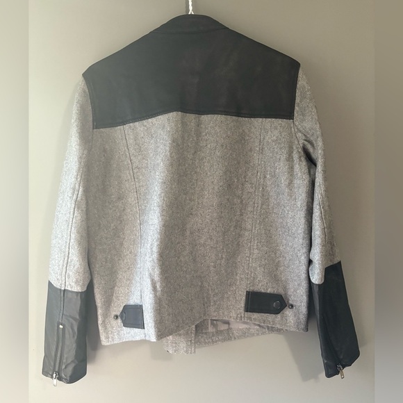Weekday, size small, Gray and Black Biker Jacket, wool blend, Nikita mix - Picture 7 of 8